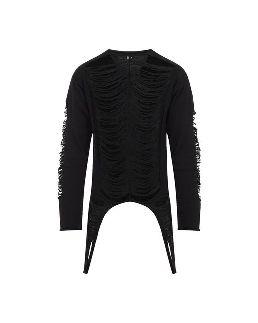 Rick Owens Black Edgy Elegance Wool Top For for men