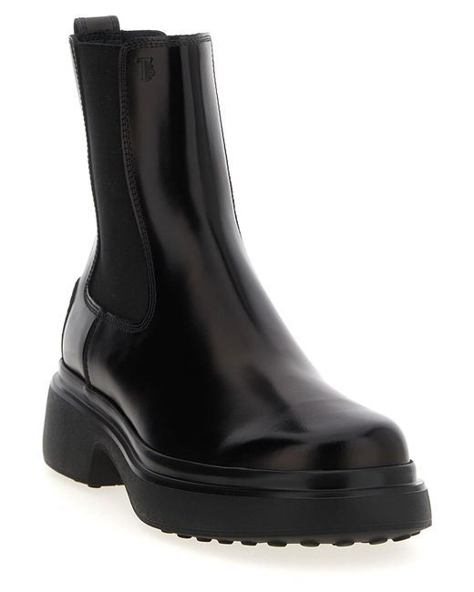 Tod's Black Chelsea Ankle Boots