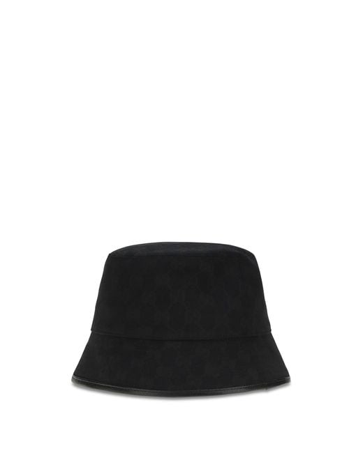 Gucci Black Gg Cotton Canvas Bucket Hat Polyester; Cotton; Polyamide E Hairbands