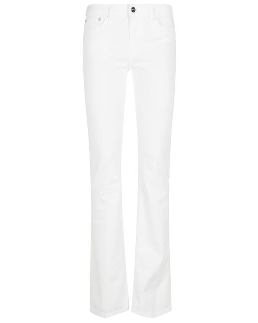 Dondup White Pantalone New Lola Cotone Elastane Pantaloni