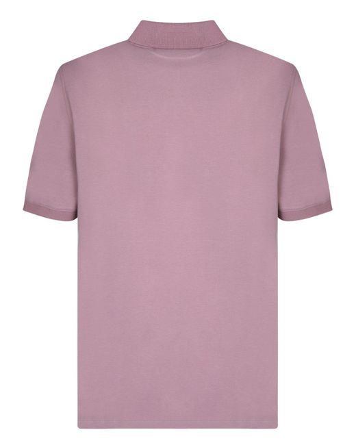 Brunello Cucinelli Pink Logo Cotton Polo Shirt for men