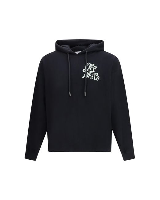 Off-White c/o Virgil Abloh Blue Cotton Hoodie Sweatshirts for men
