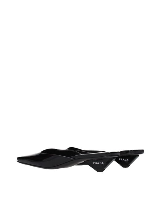 Prada Black Leather Flat Sandals