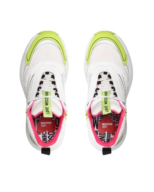 Moschino White Sporty Mix Sneakers Shoes