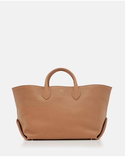 Khaite Brown Amelia Envelope Medium Leather Tote Bag