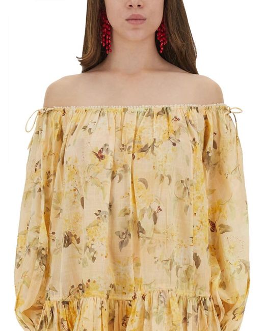 Zimmermann Yellow Cascadian Short Dress