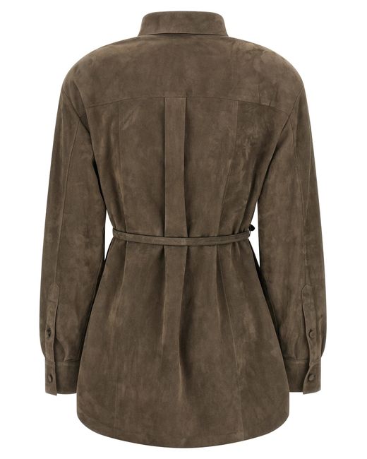 Fendi Green Suede Shirt Shirt And Blouse