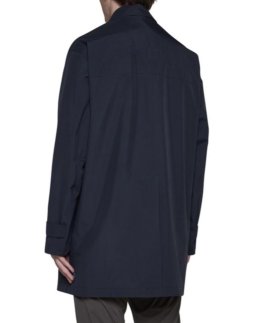 Herno Blue Laminar Coats for men