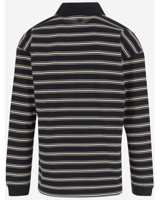 Bottega Veneta Gray Long-Sleeve Cotton Polo Shirts for men