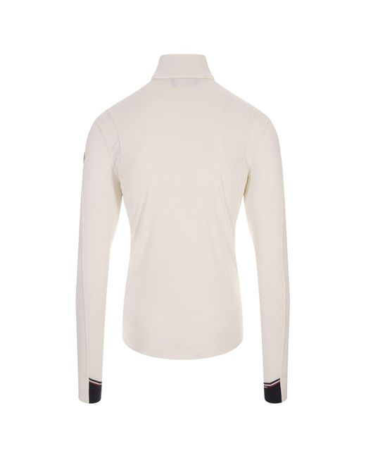 3 MONCLER GRENOBLE White Turtle-neck Sweater With Zip for men