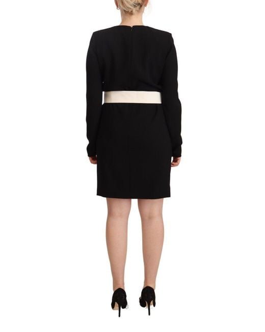 Givenchy Black Elegant Wool Mini Dres With Belt