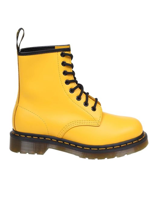 Dr. Martens Smooth Boots In Leather in Yellow | Lyst