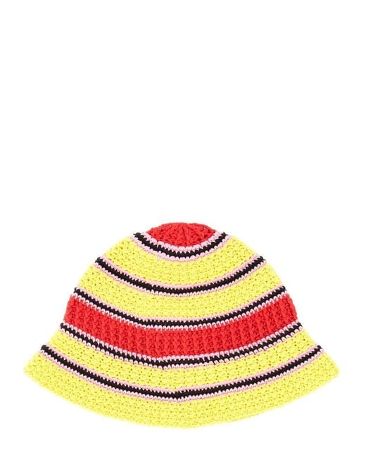 Stella McCartney Multicolor Crochet Bucket Hat Cotton