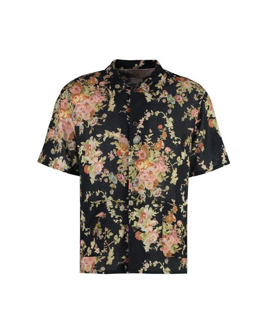 Our Legacy Black Printed Cotton Shirt for men