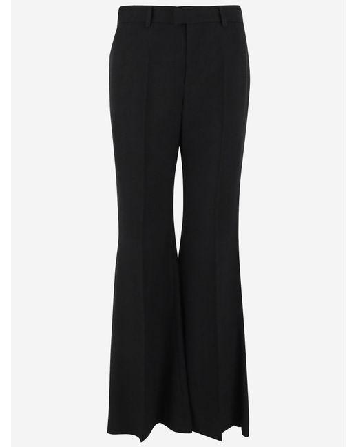 Balenciaga Black Viscose Flared Pants Trousers