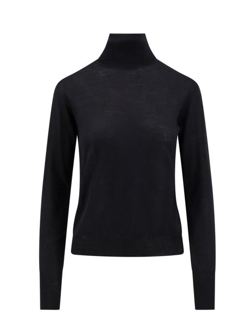 Golden Goose Deluxe Brand Black Fitted Turtleneck Sweater With Metallic Star Accents