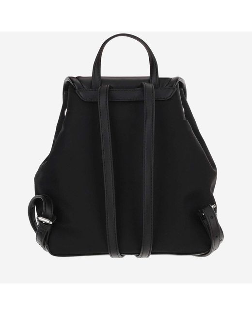 Michael Kors Black Nylon And Leather Backpack With Logo
