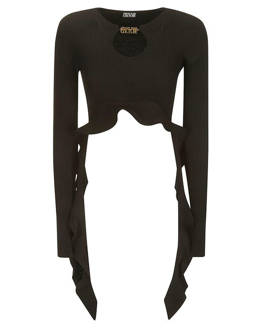 Versace Black 76Dpm01 Rouches Knitwear