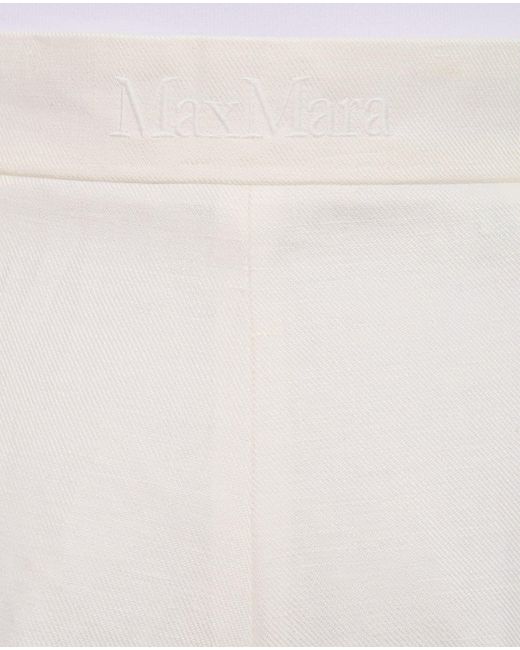 Max Mara White Hangar Linen Pants