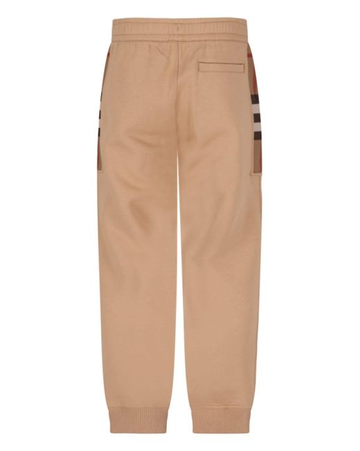 Burberry Natural Tartan Detail Sporty Trousers for men