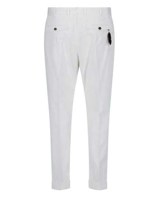 PT Torino White Slim Trousers for men
