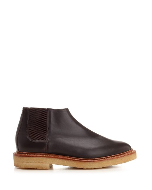 Thom Browne Brown Chelsea Leather Mid Boot for men