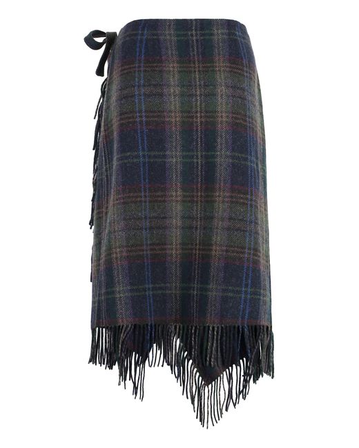 Polo Ralph Lauren Black Fringed Wrap Skirt