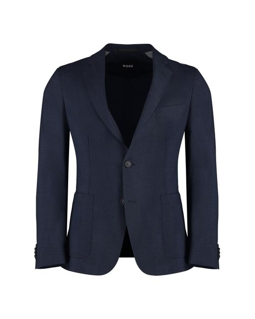 Boss Blue Mixed Wool Two-Pieces Suit for men