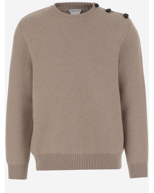 Bottega Veneta Brown Wool Sweater With Zip And Pocket for men