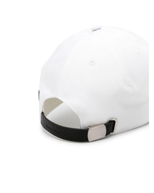 Alexander McQueen White Baseball Hat With Mcqueen Embroidery for men