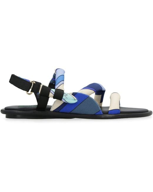 Emilio Pucci Blue Lee Flat Sandals