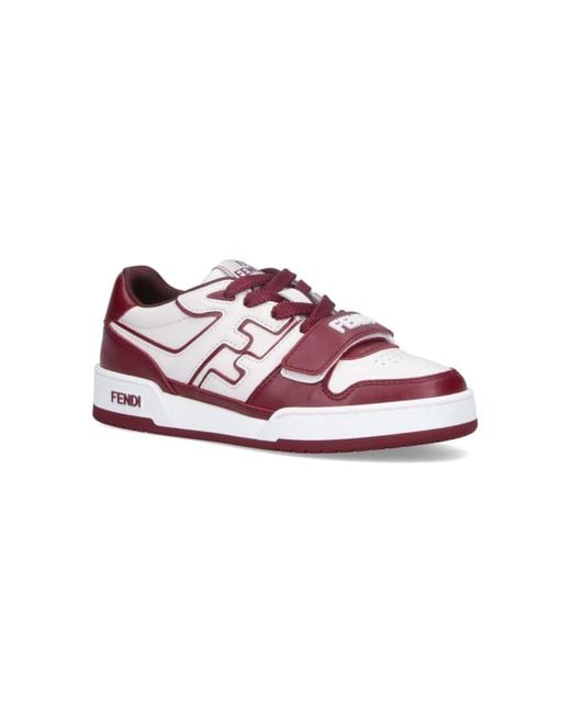 Fendi Red Match Low-Top Sneakers