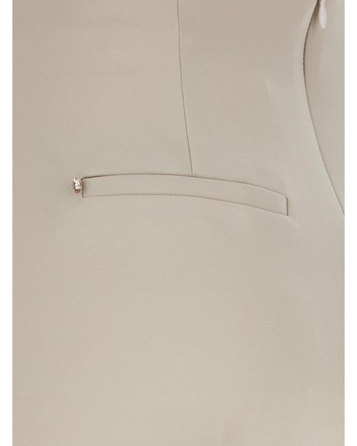 Sportmax Natural Flared Pants Tech Fabric Polyamide Trousers