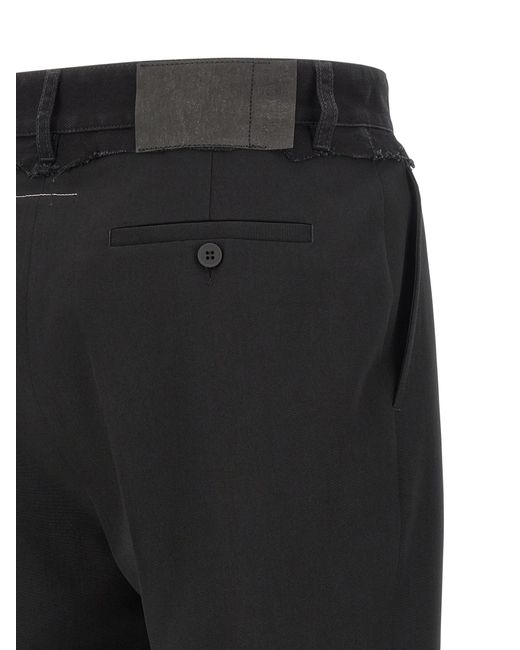 MM6 by Maison Margiela Black Denim Insert Pants Polyester for men