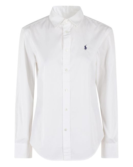 Polo Ralph Lauren Long Sleeve Shirt in White | Lyst