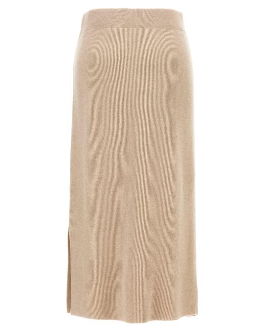Brunello Cucinelli Natural Ribbed Skirt