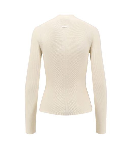 Boss White Foliora Virgin Wool Turtleneck