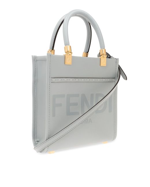 Fendi Gray Sunshine Mini Shopper Bag