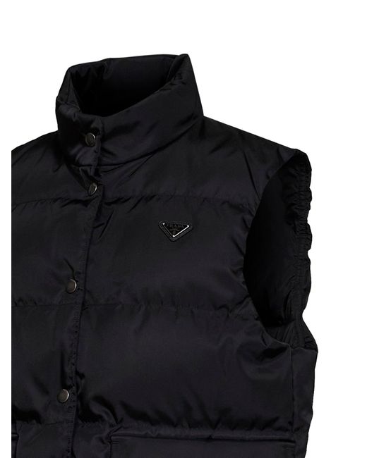 Prada Black Padded Vest Re-Nylon Recycled Polyamide Puffer Jackets