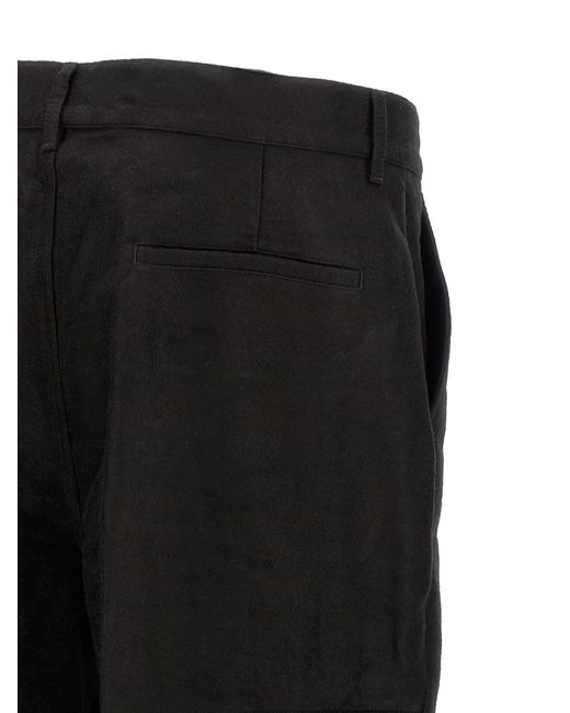 Rick Owens Black Ramie Casual Pants for men