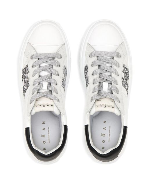 Hogan White H705 Leather Sneakers