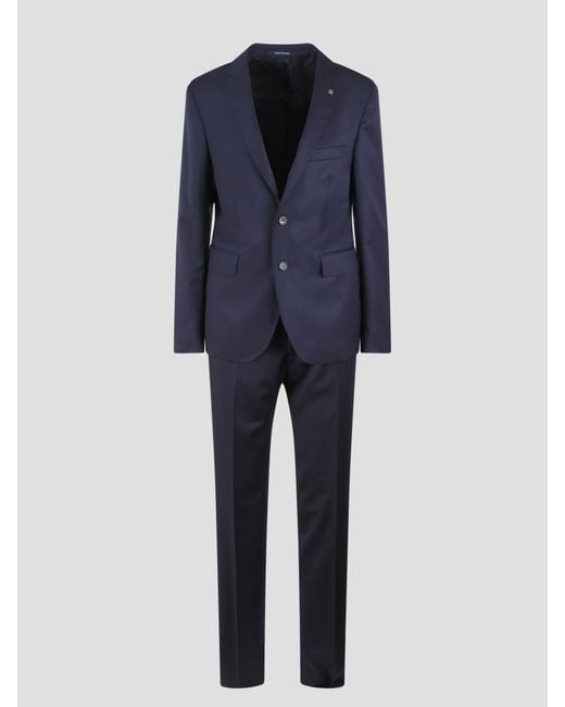 Tagliatore single-breasted wool suit - Blue