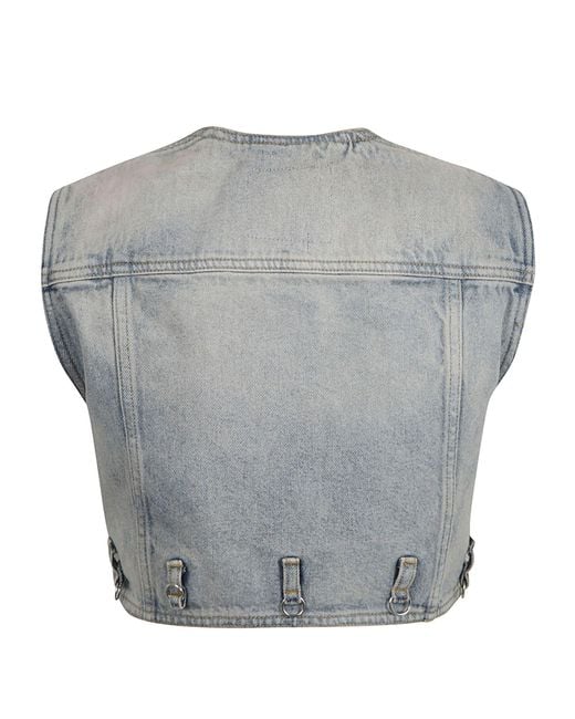 Courreges Blue Sleeveless Denim Cropped Top
