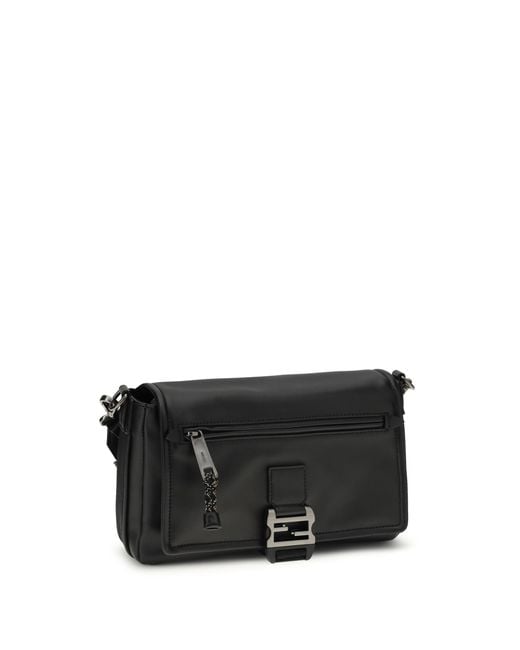 Fendi Black Flux Messenger Shoulder Bag Calf Leather Bos Taurus for men