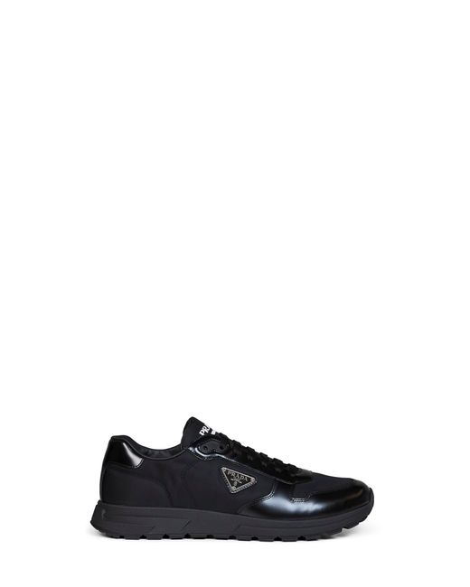 Prada Black Calzature Re-Nylon And Brushed Leather Prax 01 Sneakers for men
