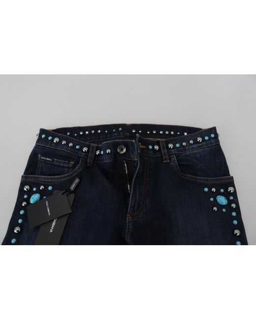 Dolce & Gabbana Blue Studded Opulence Denim Jeans for men