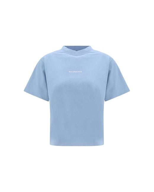Balenciaga Blue Back T-Shirt Cotton T-Shirts