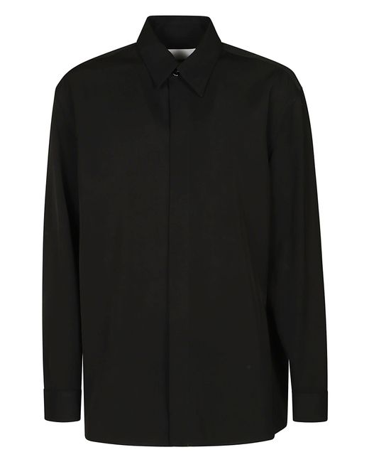 Jil Sander Black Plain Oversized Shirt for men