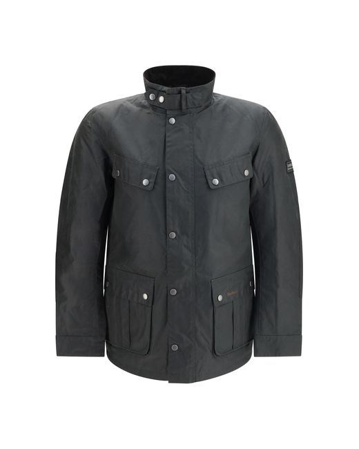 Barbour Gray Waxed Cotton Jacket Duke Wax for men