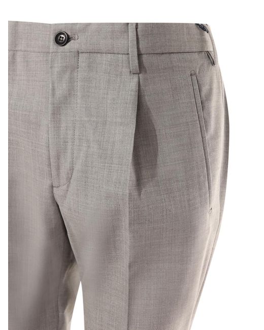 Incotex Gray Trousers With Pleats for men
